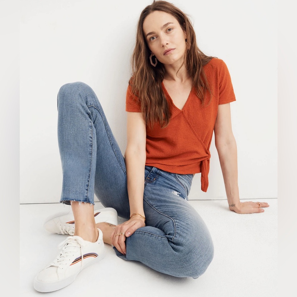 Madewell Texture & Thread Wrap Tie Top